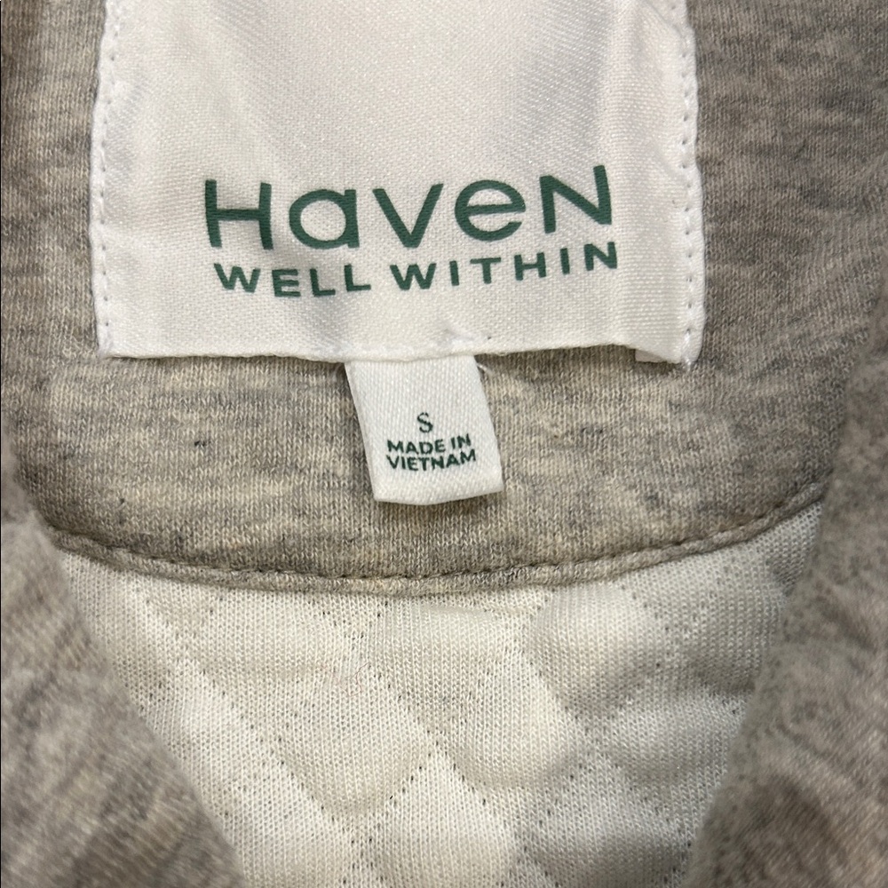 Haven Well Within Cozy Gray Quilted Grace Cottagecore  Robe w/Pockets Women’s S - Picture 3 of 5